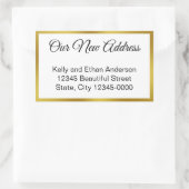 Unsere neue Adresse Weiß und Gold Moving Ankündigu Rechteckiger Aufkleber (Tasche)