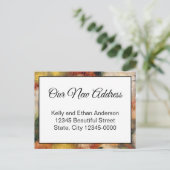 Unsere neue Ankündigung über den Floral Moving Postkarte (Stehend Vorderseite)