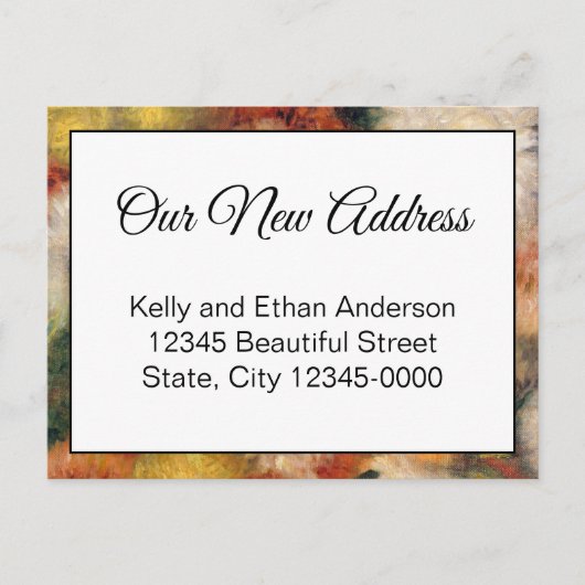 Unsere neue Ankündigung über den Floral Moving Postkarte (Vorderseite)