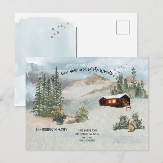 Unsere neue Ankündigung zum Woods Deer Moving Postkarte (Vorne/Hinten)