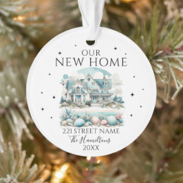 Unsere neue Beach Zuhause Custom Address Christmas Ornament