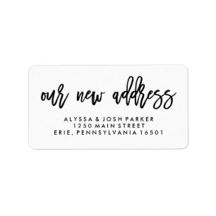 Unsere neue einfache moderne Typografie der Adressaufkleber