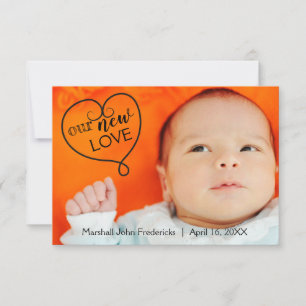 Unsere neue Liebe - 3x5 Geburtsanzeige Ankündigung