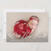 Unsere neue Liebe Skript 4 Foto Geburtsankündigung Ankündigung (Vorderseite)