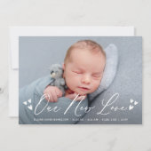 Unsere neue Liebe Skript 4 Foto Geburtsankündigung Ankündigung (Vorderseite)