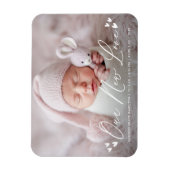 Unsere neue Liebe Skript Foto Geburtsankündigung Magnet (Vertikal)