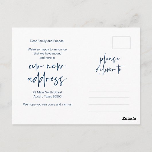 Unsere neue Sweet Zuhause Address Ankündigung, Mod Postkarte (Rückseite)