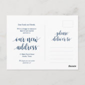 Unsere neue Zuhause-Adresse, die Ankündigung von Ä Postkarte (Rückseite)