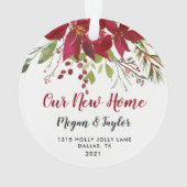 Unsere neue Zuhause Blumen-Ornament | Neues Zuhaus Ornament (Rückseite)