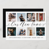 Unsere neue Zuhause Elegante Script Foto Collage M Ankündigung (Vorne/Hinten)