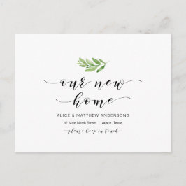 Unsere neue Zuhause, Grüne, bewegende Ankündigung Postkarte