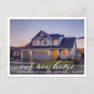 Unsere neue Zuhause Modern Foto Moving Ankündigung Postkarte