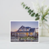 Unsere neue Zuhause Modern Foto Moving Ankündigung Postkarte (Stehend Vorderseite)