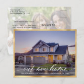 Unsere neue Zuhause Modern Foto Moving Ankündigung Postkarte (Vorne/Hinten)