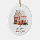 Unsere neue Zuhause Personalisierte erste Weihnach Keramik Ornament (Rechts)