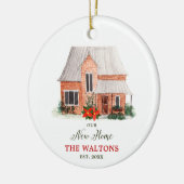 Unsere neue Zuhause Personalisierte erste Weihnach Keramik Ornament (Links)