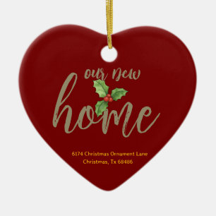 Unsere neue Zuhause Personalisierte Weihnachtsschm Keramik Ornament