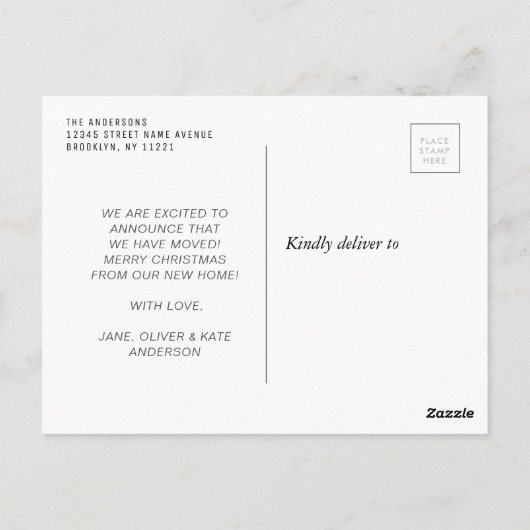 Unsere neue Zuhause-Skripte schreiben neue Zuhause Postkarte (Rückseite)