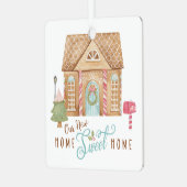 Unsere neue Zuhause Sweet Zuhause Family Gingerbre Ornament Aus Metall (Vorderseite links)