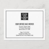 Unsere neuen Adressinformationen mit dem Firmenlog Ankündigungspostkarte (Vorderseite)