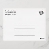 Unsere neuen Adressinformationen mit dem Firmenlog Folie Einladungspostkarte (Rückseite)