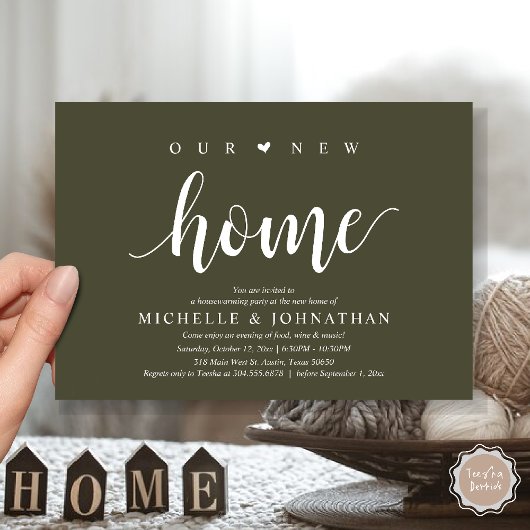 Unsere neuen Zuhause-, Party Einladungen- und Wohn Einladung