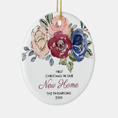 Unsere neuen Zuhause Personalisiert Boho Wasserfar Keramik Ornament (Rechts)