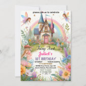 unsere niedliche Blumenpinselmärchen zum ersten Ma Einladung (Vorderseite)