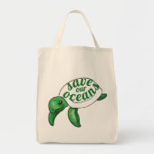 Unsere Ozeane Niedliche Schildkröte gerettet Tragetasche (Vorne)