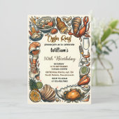 Unsere Perlmuschel am Strand am 30. Geburtstag Einladung (Stehend Vorderseite)