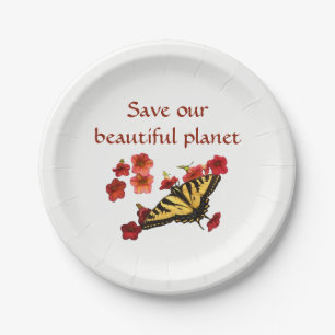 Unsere Planet-Schmetterling-Blume-Papierplatte ger Pappteller
