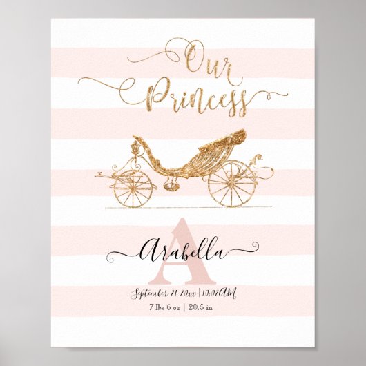 Unsere Prinzessin Elegante Gold Blush Carriage Scr Poster (Vorne)