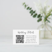 Unsere QR-Code-Umschließungskarte für Hochzeitdeta Visitenkarte (Stehend Vorderseite)