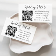 Unsere QR-Code-Umschließungskarte für Hochzeitdeta
