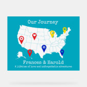 Unsere Reise - Personalisierter Meilenstein in den Acrylschild (Vorderseite)