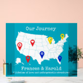 Unsere Reise - Personalisierter Meilenstein in den Acrylschild (Hochzeit)