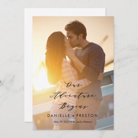 Unsere Save the Date Farbkarte für Abenteuer Dankeskarte (Vorne/Hinten)