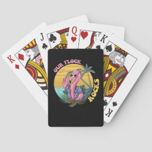Unsere Schar rockt Flamingo Groovy Retro Spielkarten