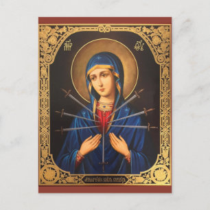Unsere Schmerzensmutter Maria Schwert Durchbohrt I Postkarte