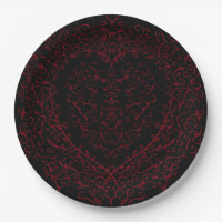 Unsere schöne Rot-Schwarz-Herz-Gothic-Hochzeitsfei