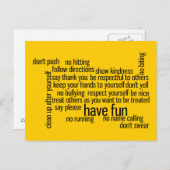 Unsere Schulordnung Postkarte (Vorne/Hinten)