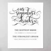 Unsere Signature Drinks Hochzeitszeichen Bar Poster (Vorne)