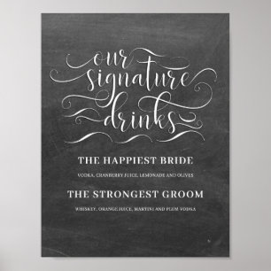 Unsere Signature Drinks Hochzeitszeichen Bar Poster