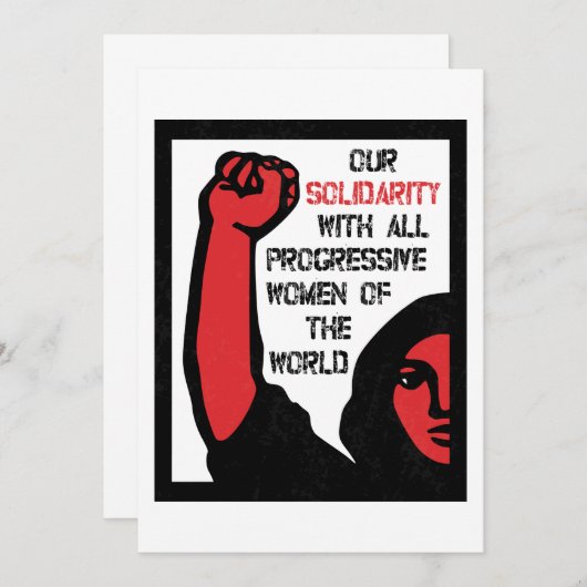 Unsere Solidarität mit allen progressiven Frauen Einladung (Vorne/Hinten)