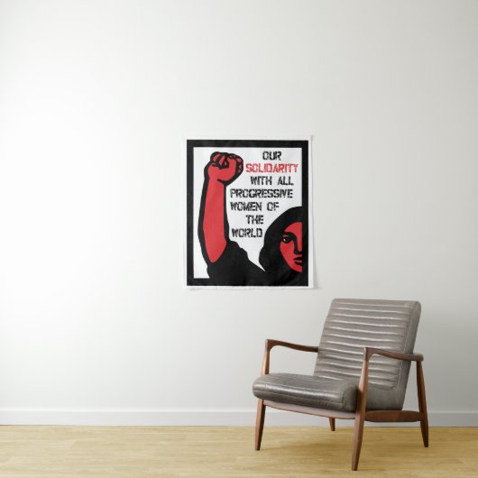 Unsere Solidarität mit allen progressiven Frauen Wandteppich (Beispiel)