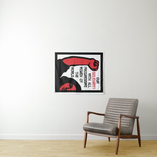 Unsere Solidarität mit allen progressiven Frauen Wandteppich (Beispiel (Horizontal))