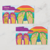 Unsere Sommer-Ferien-Visitenkarte-Schablone Visitenkarte (Vorne/Hinten)