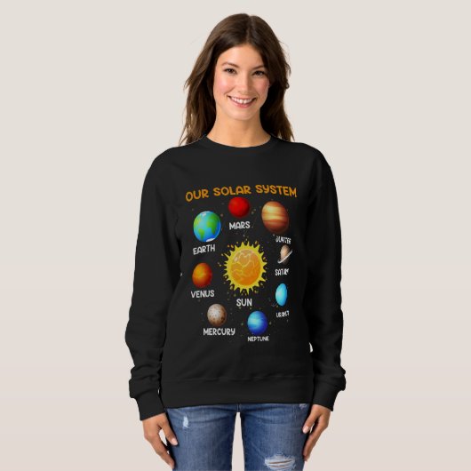 Unsere Sonnensystemphysik Astronomie Sweatshirt (Vorne ganz)