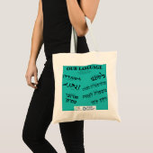"Unsere Sprache" Teal Tragetasche (Vorderseite (Produkt))