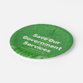 Unsere staatlichen Dienstleistungen retten Pappteller (Schrägansicht)